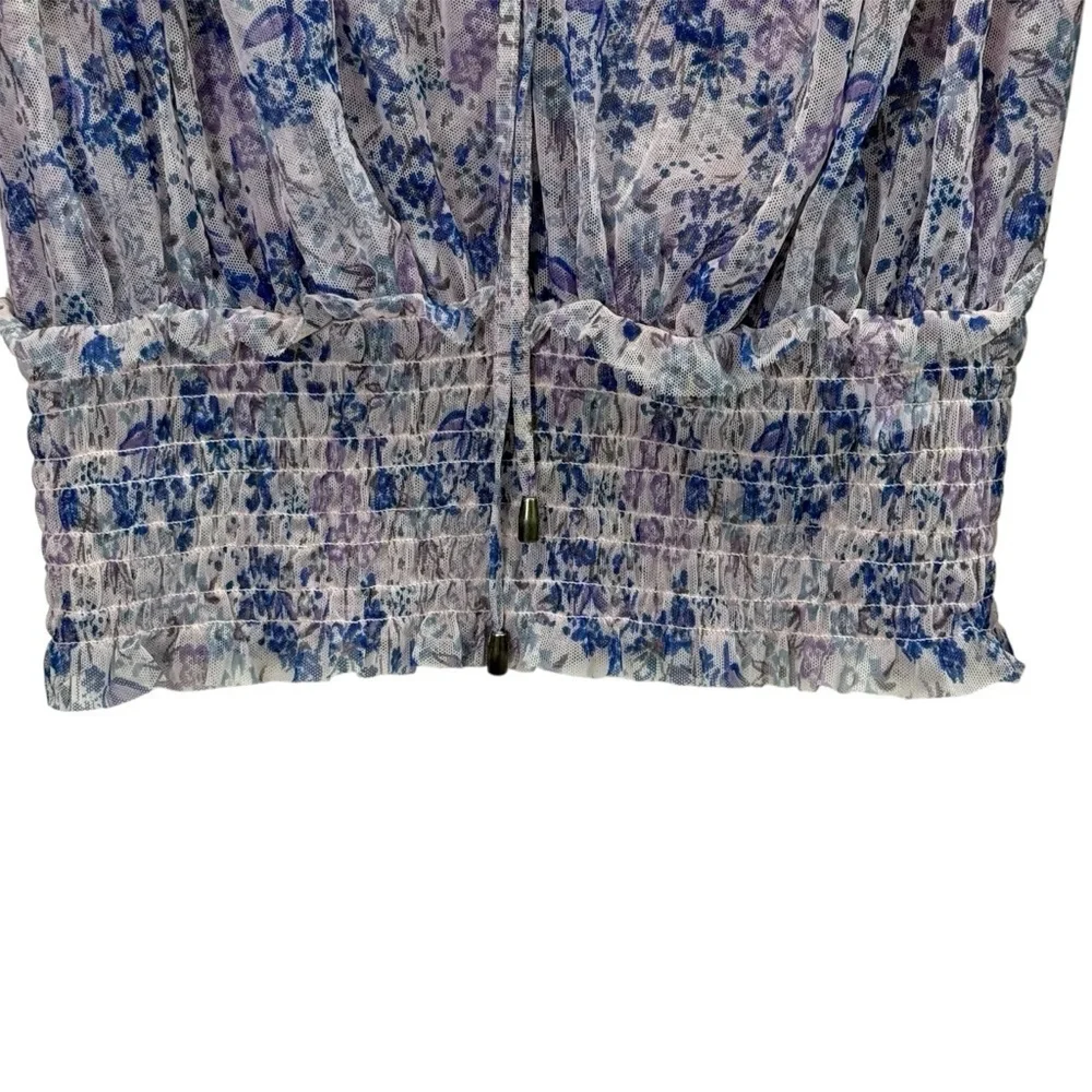 Free People Lavender Floral Ruffle Blouse. Size S/P